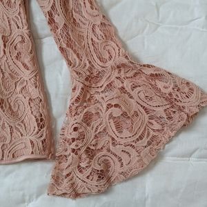 Lace bell sleeve top by Adrianna Papell, S